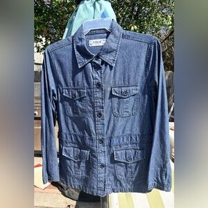 OshKosh B'gosh Blue Denim button up jacket. 4 flap pocket design. Rare! ladies L